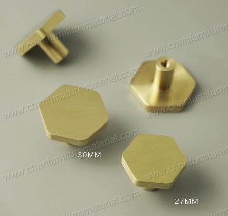 Six brass knobs